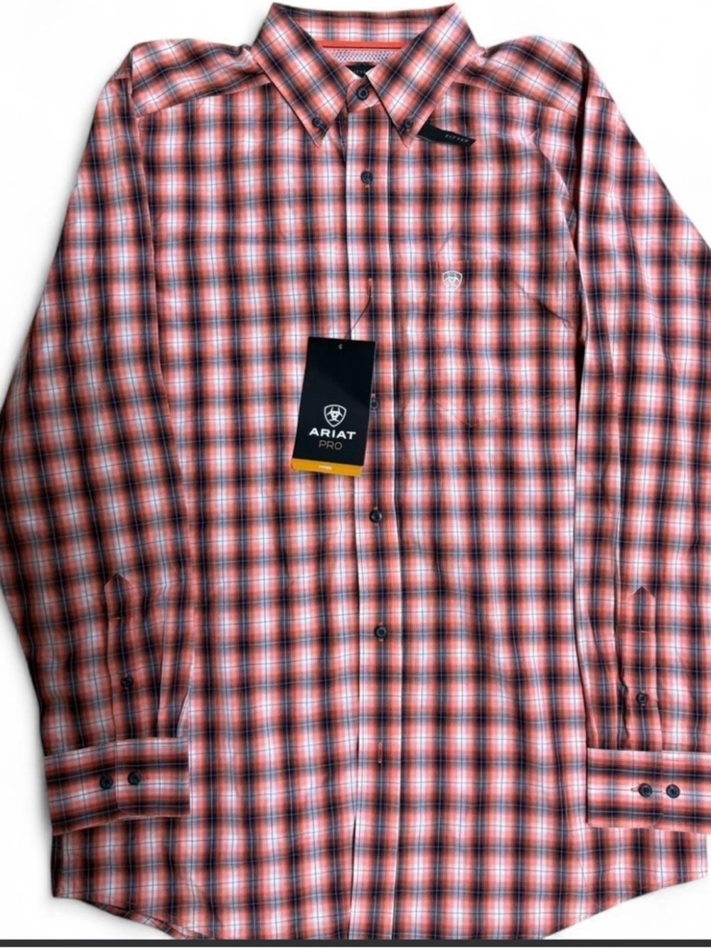 Ariat Men's orange Plaid Button-Down Shirt